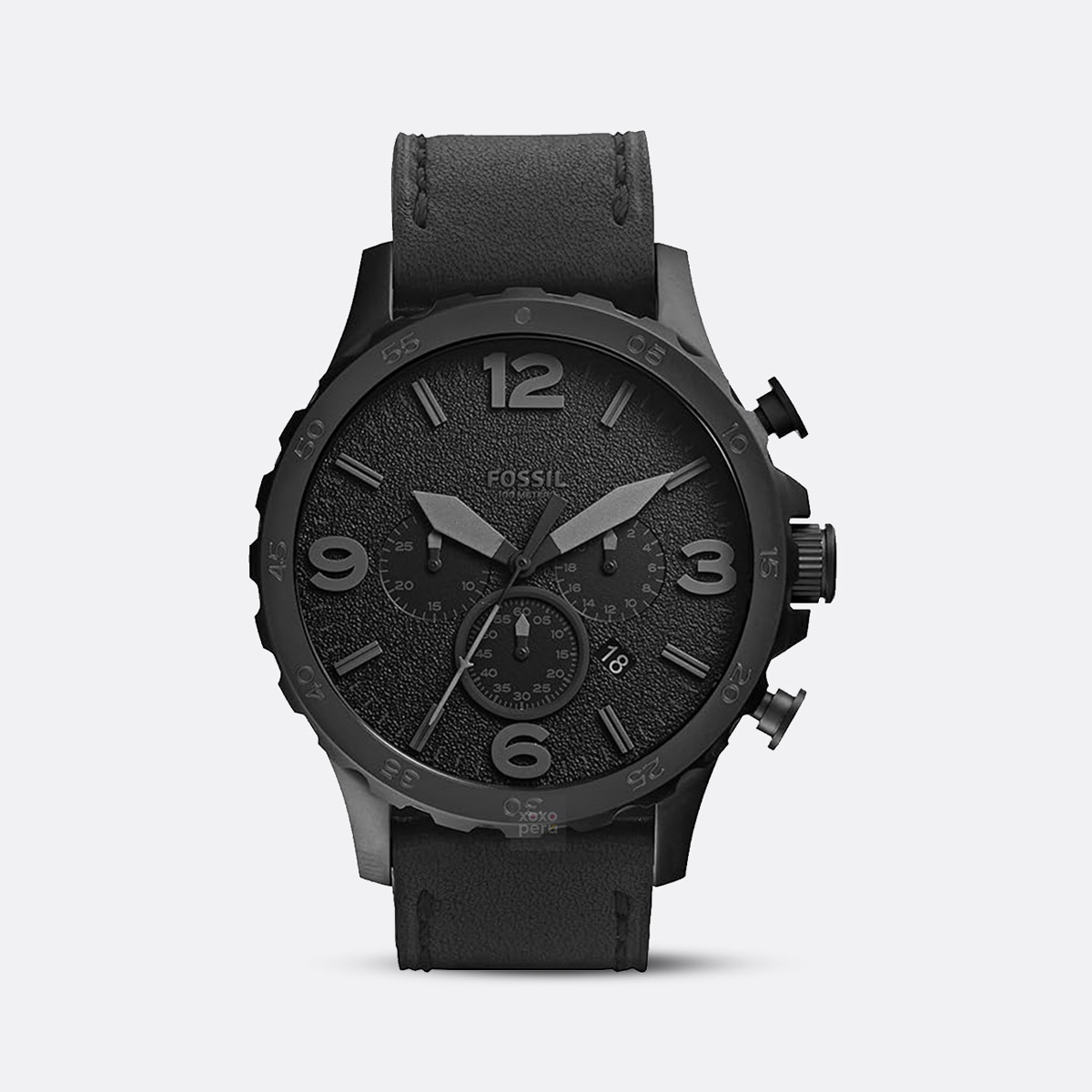 Reloj Fossil Nate JR1354 de Cuero Color Negro