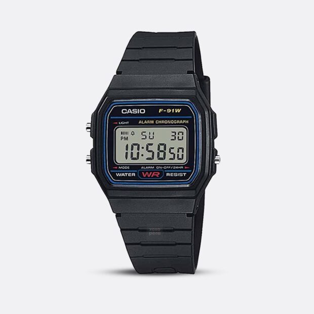Reloj Casio F91W-1 Vintage Negro de Resina