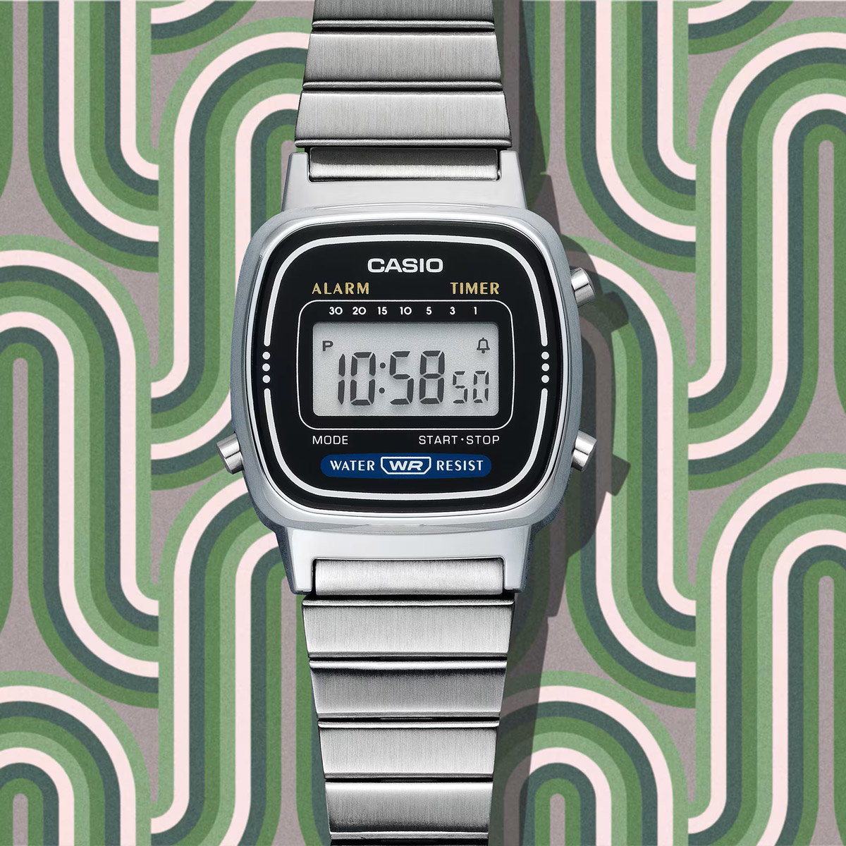 Reloj Casio Vintage LA670WA-1 Plateado Femenino - Imagen 2