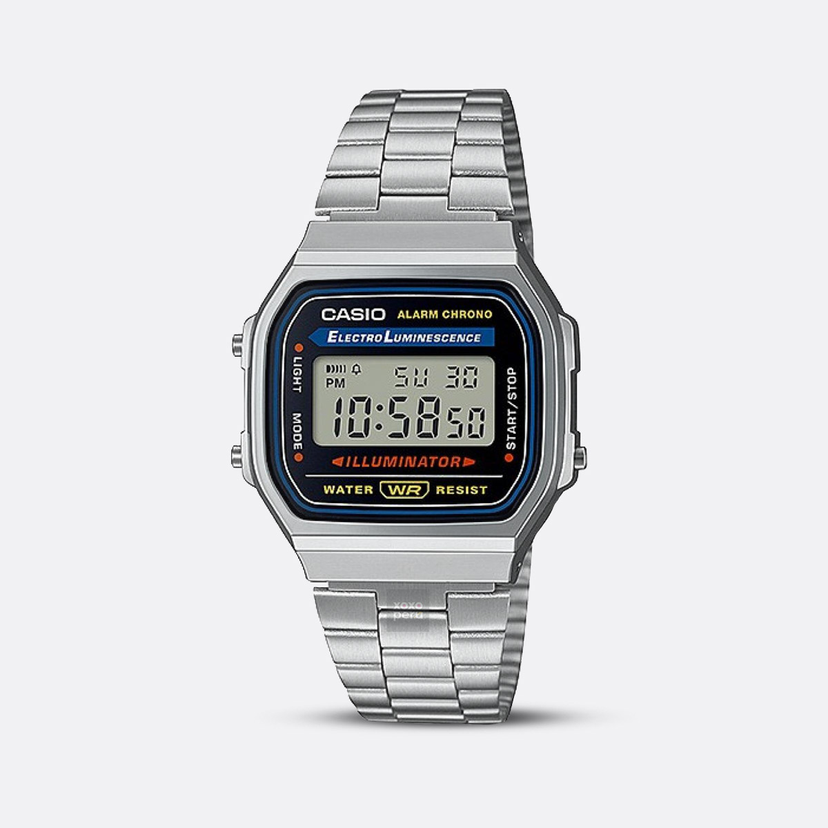 Reloj Casio Retro A168WA-1 Plateado de Hombre