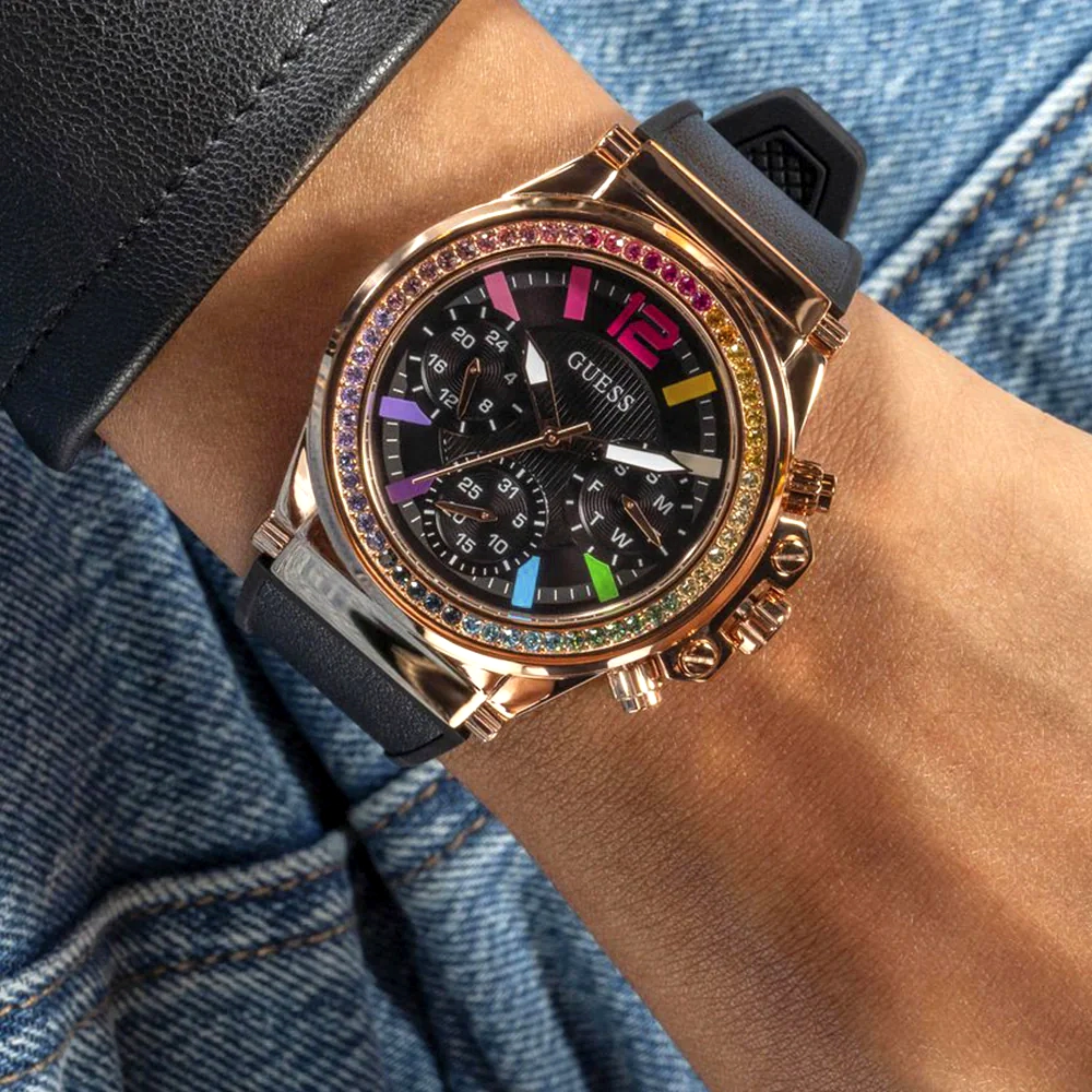 Reloj Guess de Mujer GW0562L3 Negro Oro rosa - Imagen 3