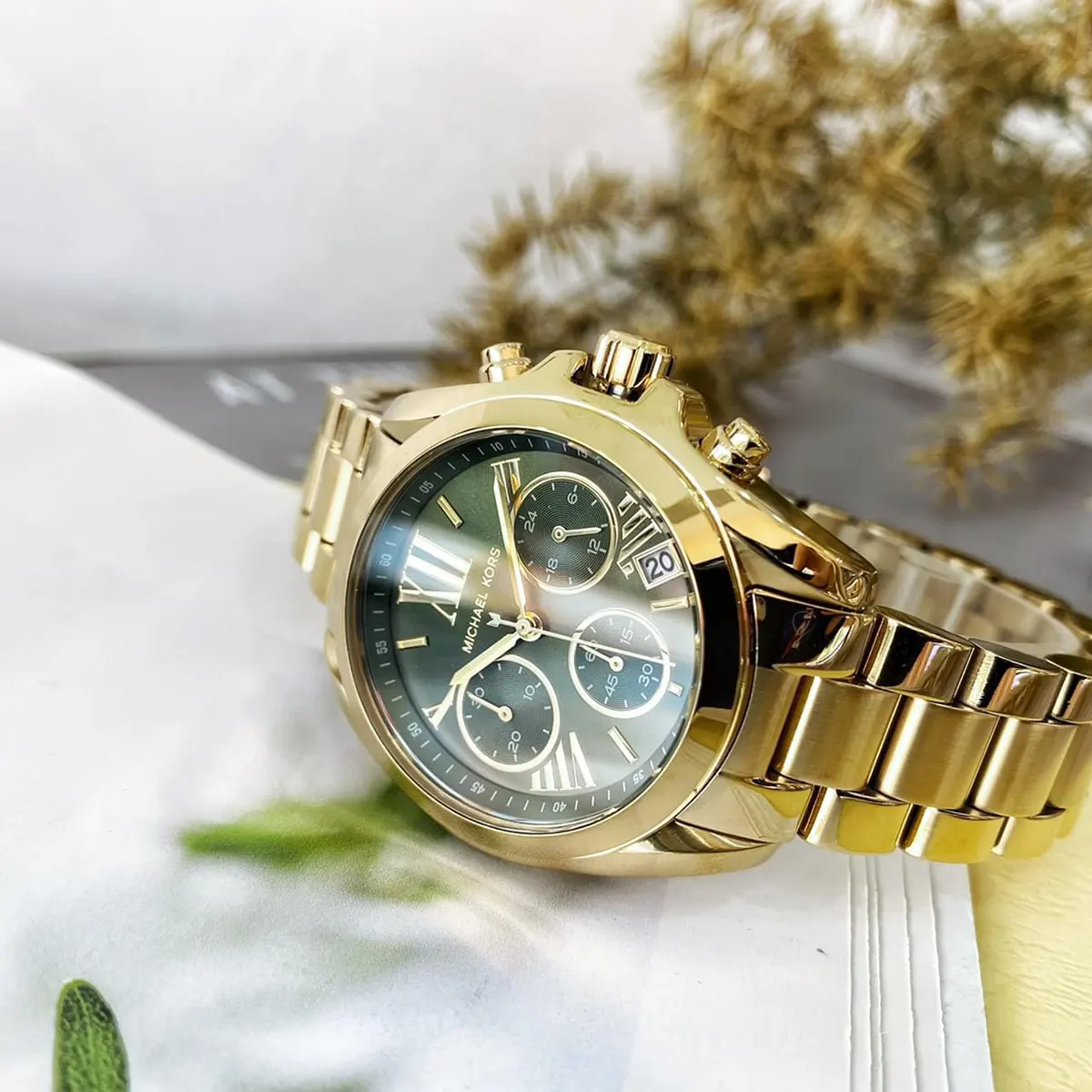 Reloj Michael Kors Bradshaw MK7257 Dorado Verde - Imagen 6
