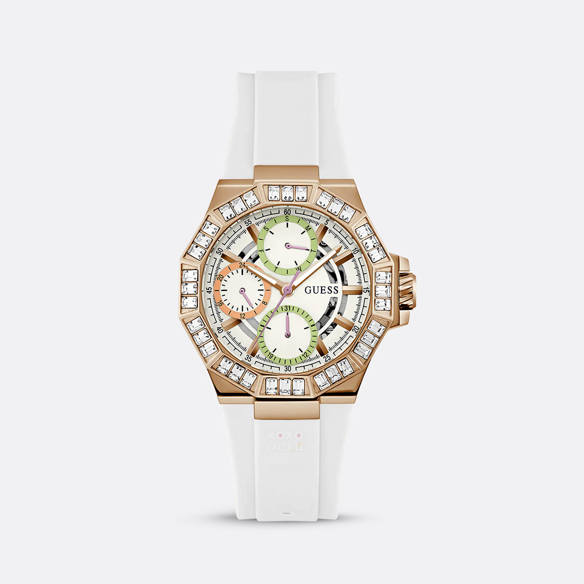 Reloj Guess de Mujer GW0695L3 Blanco y Oro Rosa