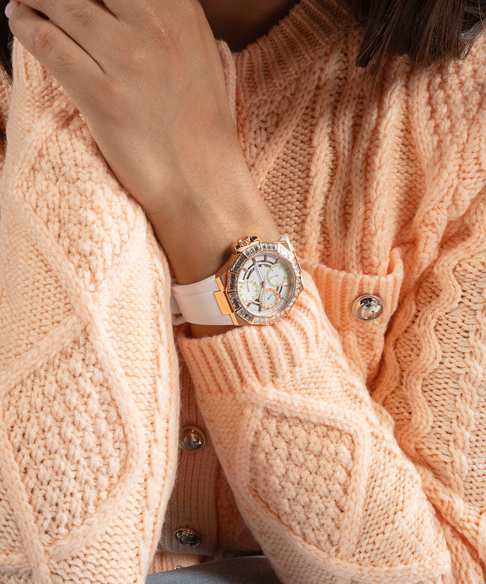 Reloj Guess de Mujer GW0695L3 Blanco y Oro Rosa - Imagen 4