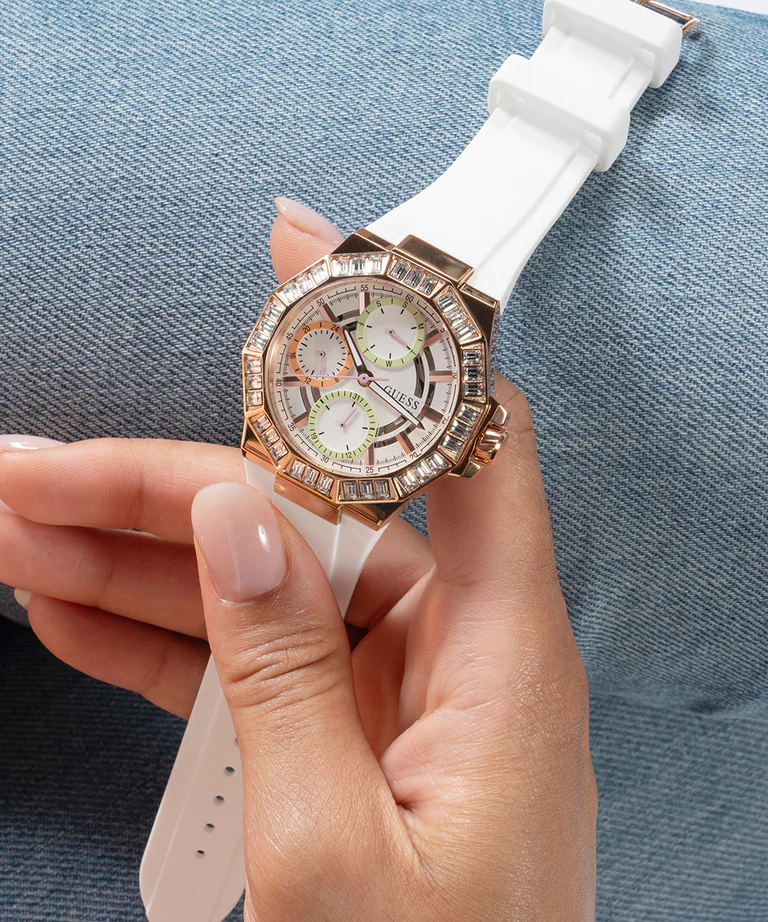 Reloj Guess de Mujer GW0695L3 Blanco y Oro Rosa - Imagen 5