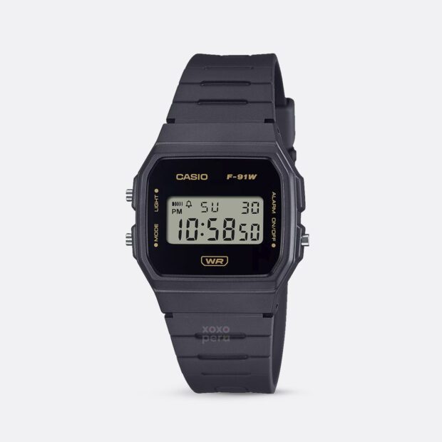 Reloj Casio Unisex F-91WB-8A Retro Negro
