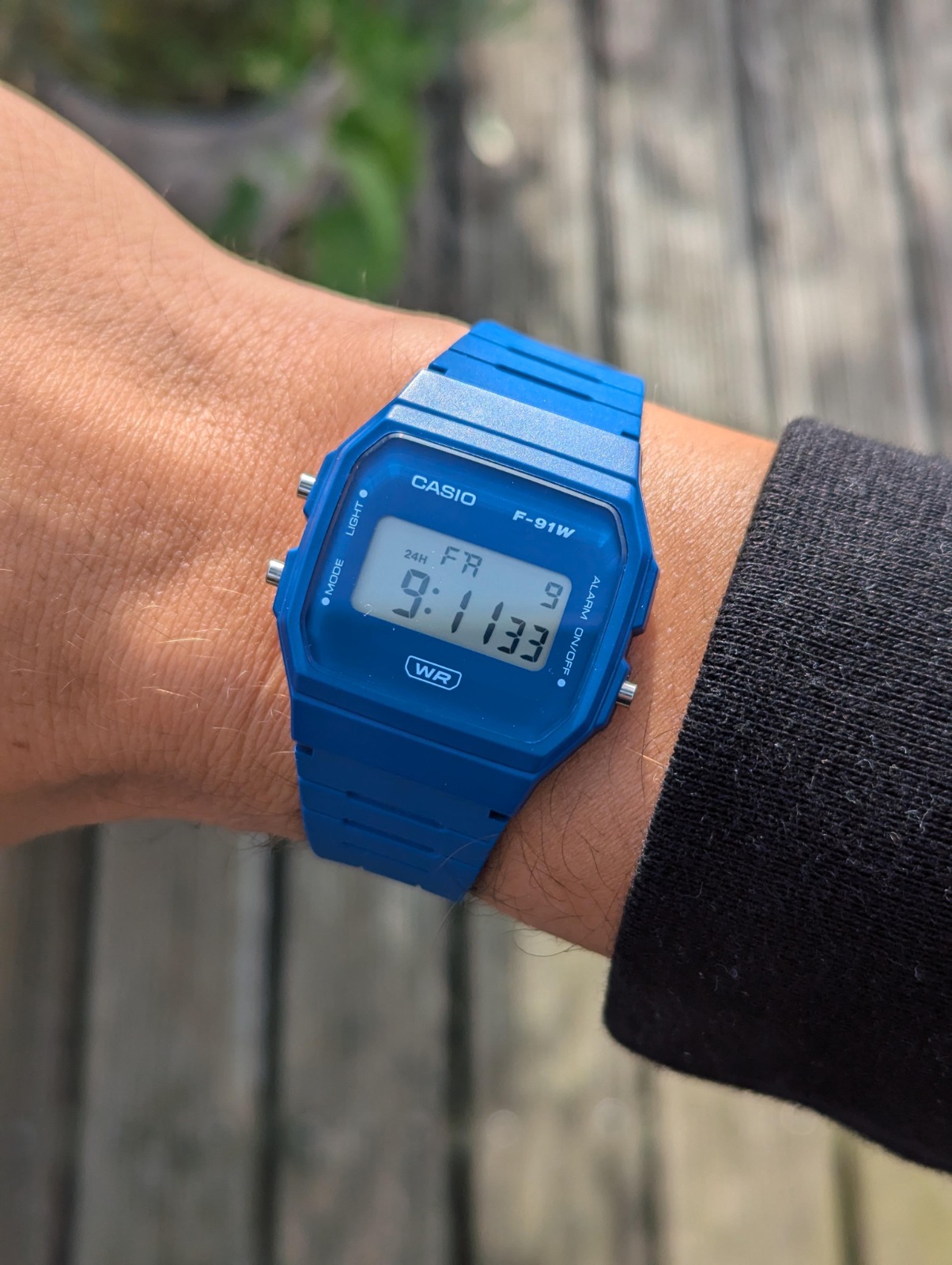 Reloj Casio F91WB-2A1 Vintage Unisex Azul - Imagen 5