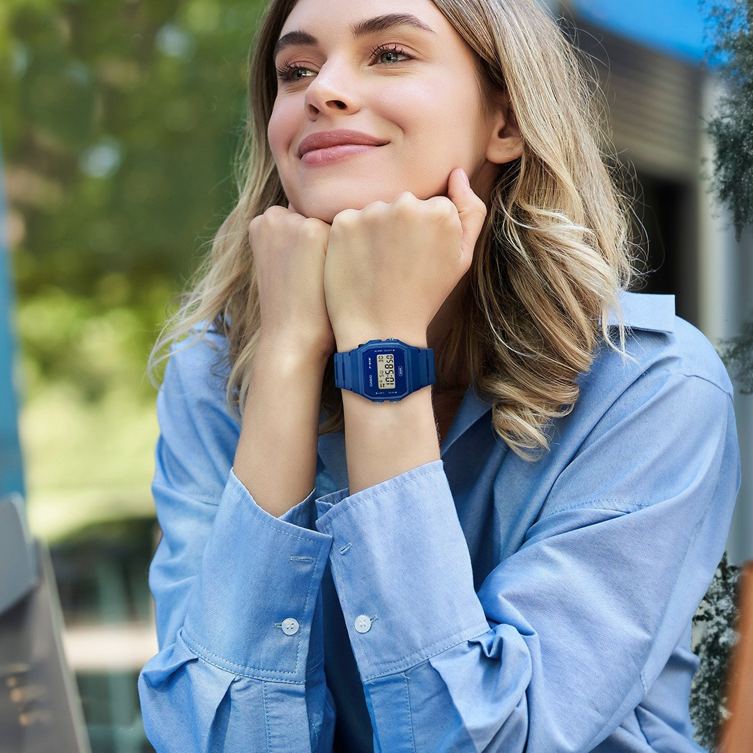 Reloj Casio F91WB-2A1 Vintage Unisex Azul - Imagen 3