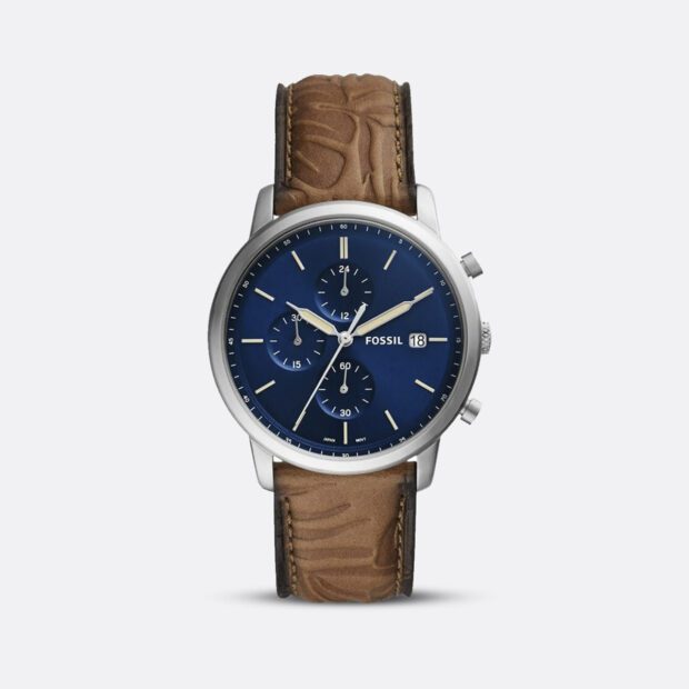 Reloj Minimalista Fossil FS5928 de Cuero Grabado
