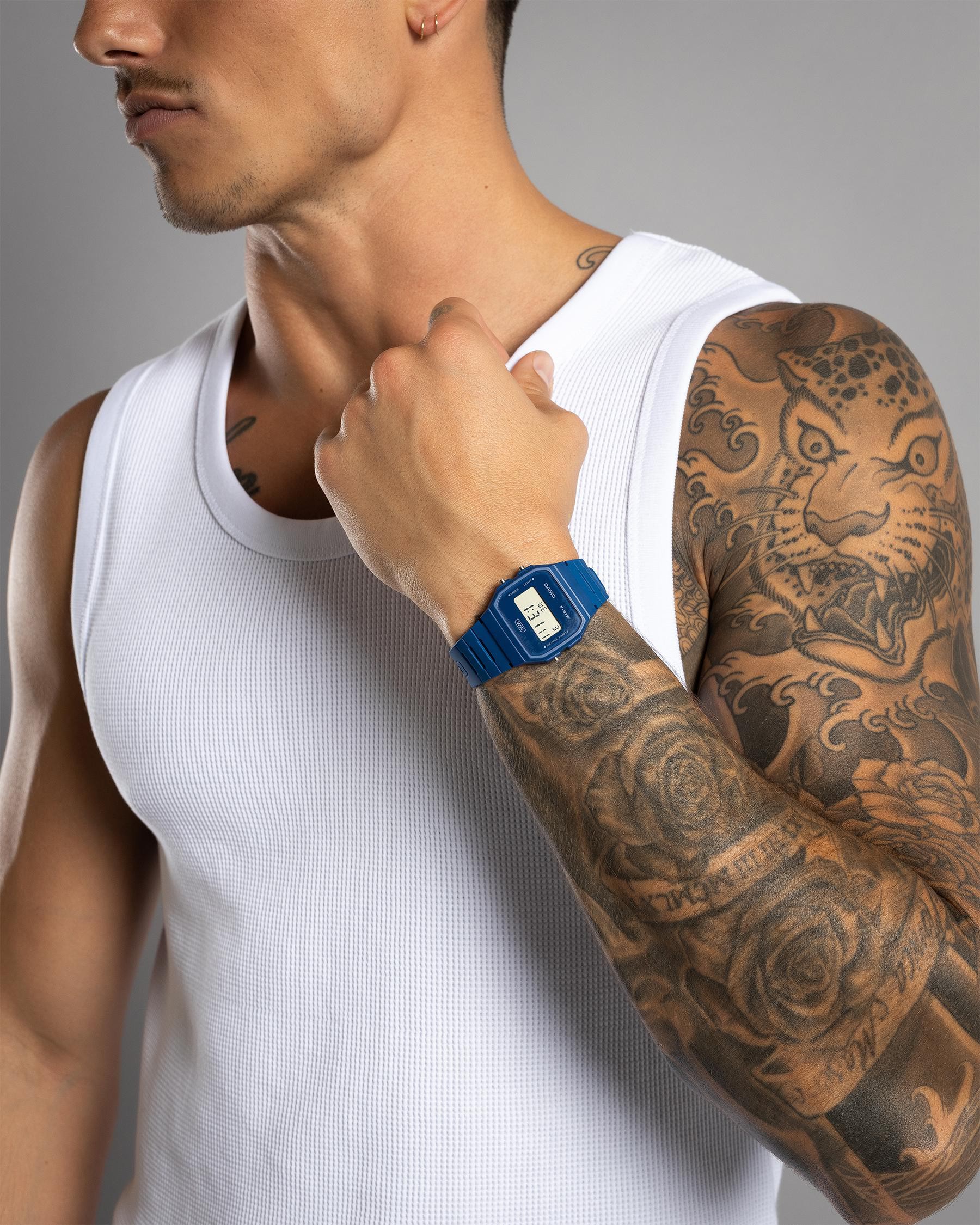 Reloj Casio F91WB-2A1 Vintage Unisex Azul - Imagen 4