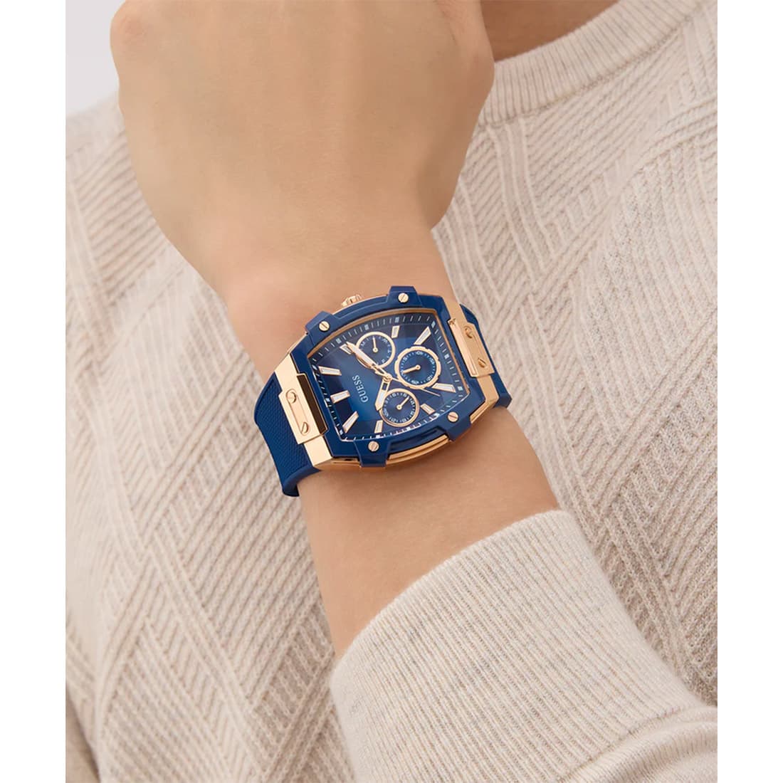 Reloj GUESS de Hombre GW0956G4 Azul Oro Rosa - Imagen 3