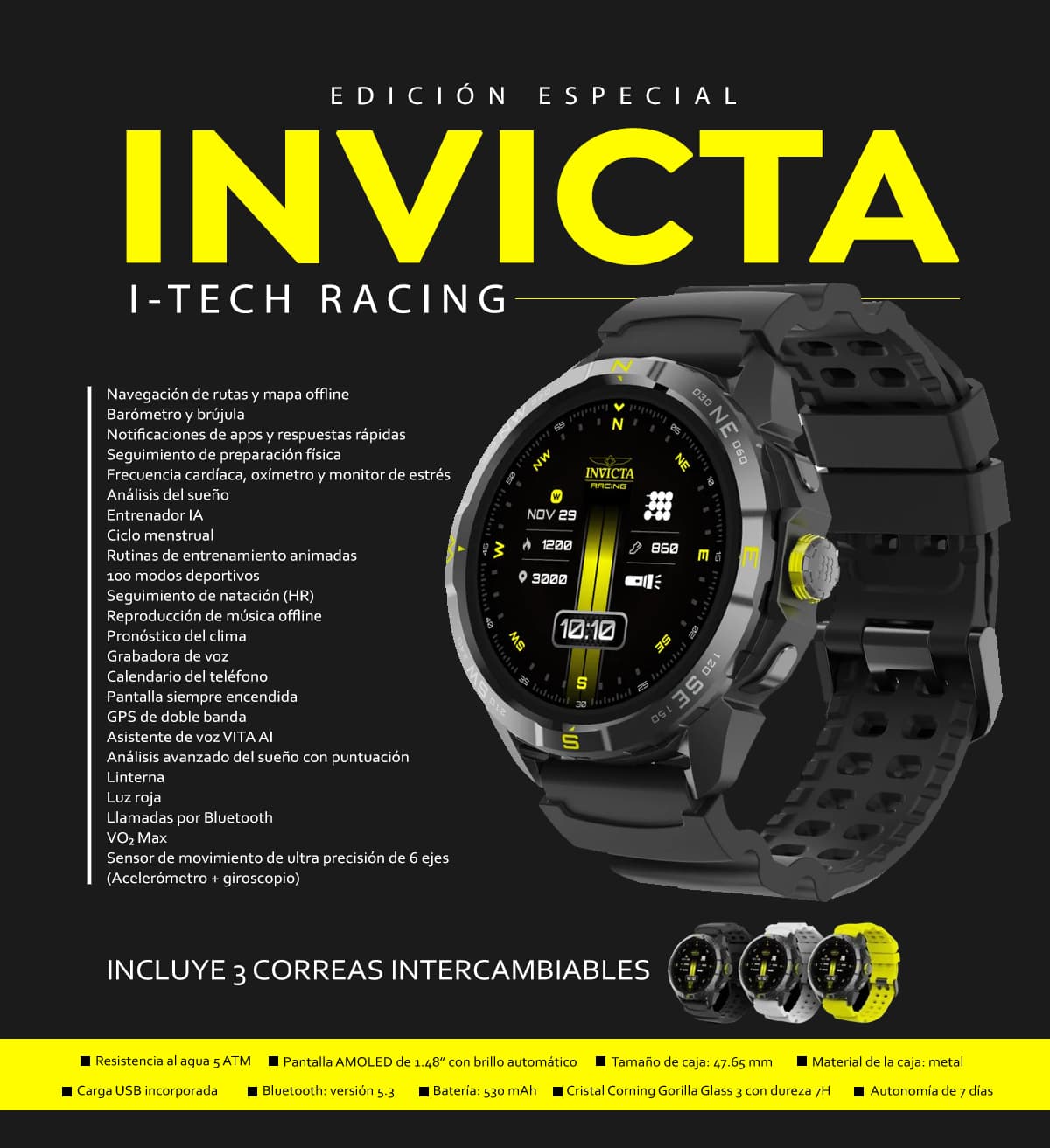 Smartwatch Invicta Racing I-TECH 011 Edición Especial - Imagen 3